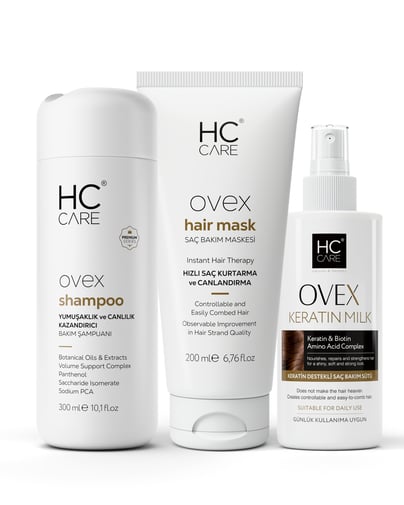 HC Ovex Şampuan, Maske, Keratin Sütü 3'lü Saç Bakım Seti
