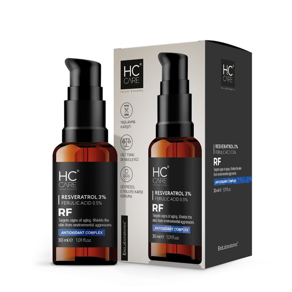 HC Resveratrol %3, Ferulic Acid %0.5 Serum, Yaşlanma ve Kırışıklık Karşıtı - 30 ml.